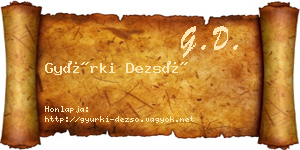 Gyürki Dezső névjegykártya