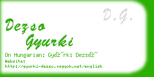 dezso gyurki business card